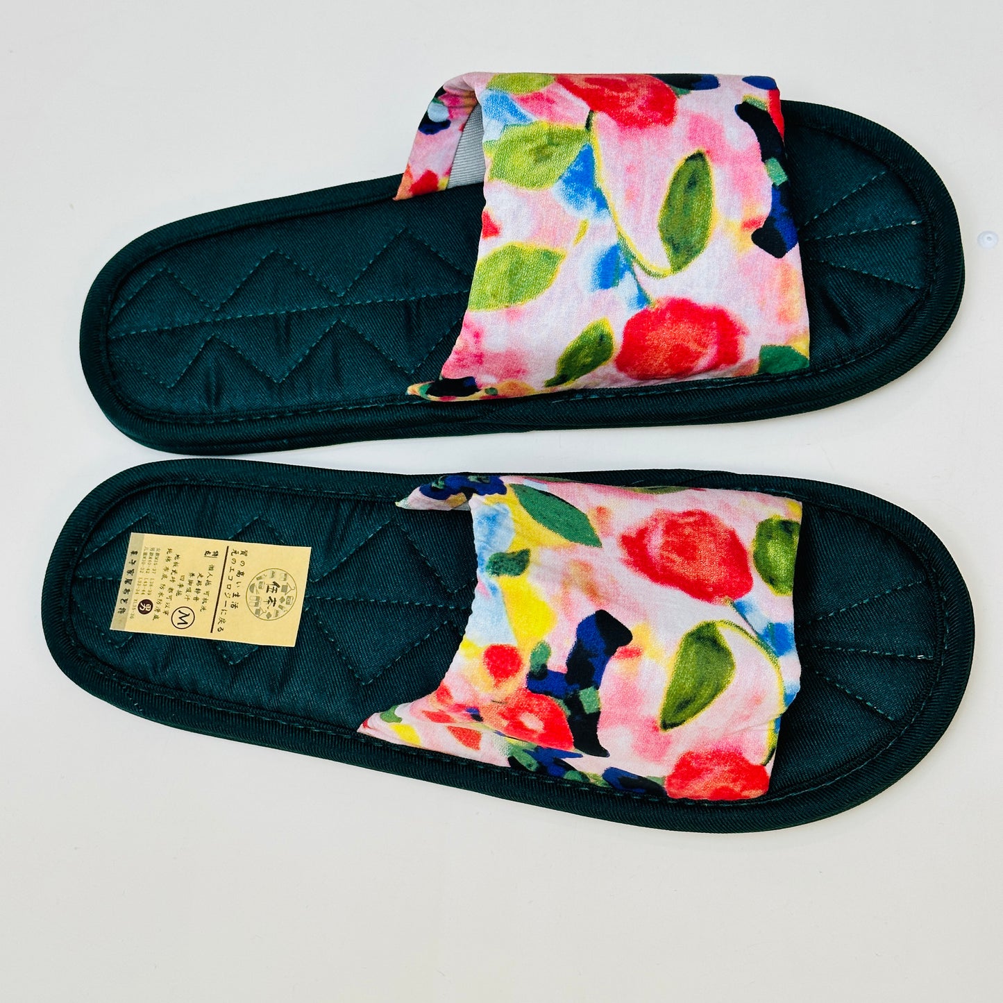 Handmade fabric silent slippers non-slip sweat-absorbent home slippers（Four Seasons Flower Series）No lace