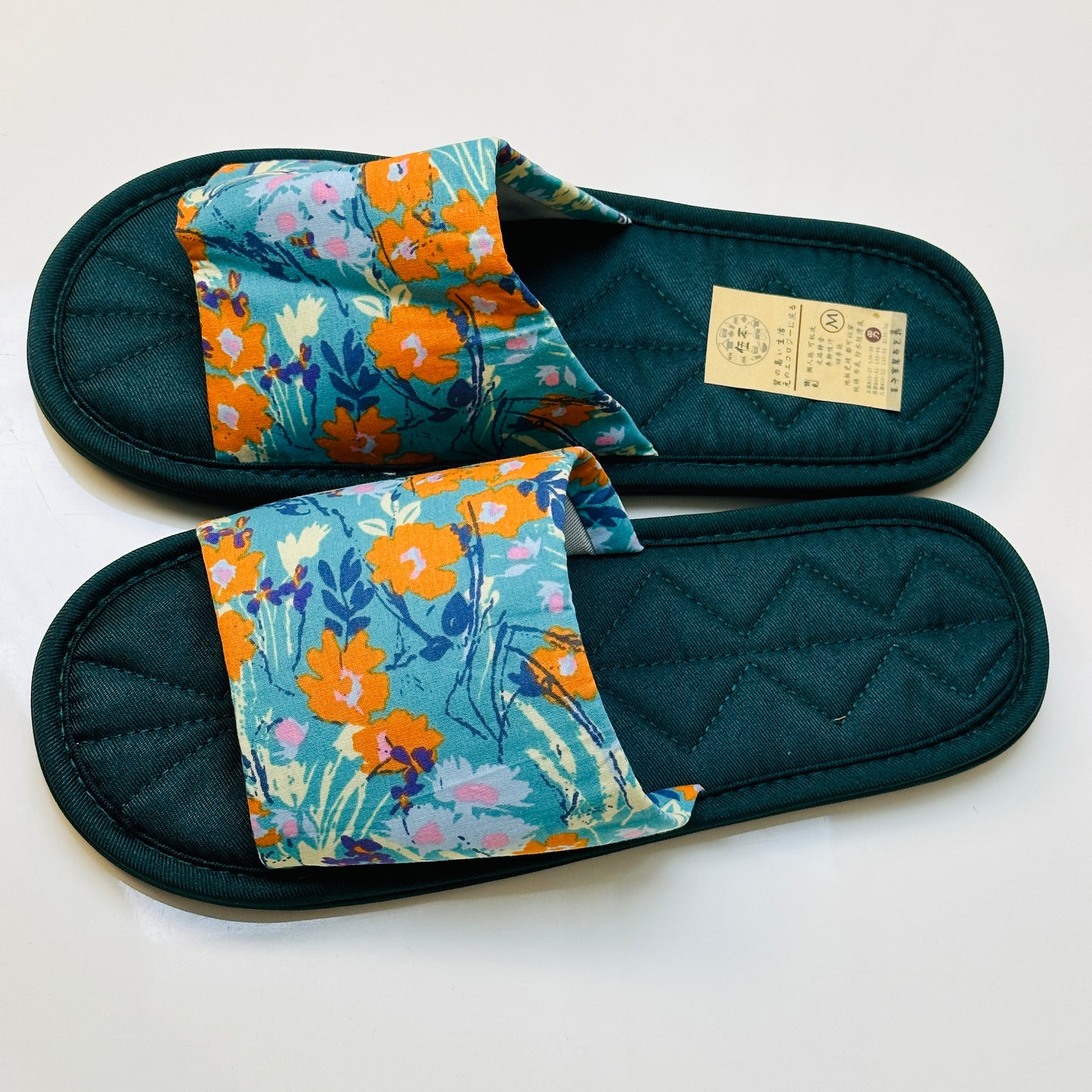 Handmade fabric silent slippers non-slip sweat-absorbent home slippers（Four Seasons Flower Series）No lace